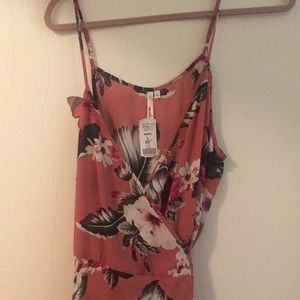 Pink hibiscus wrap dress